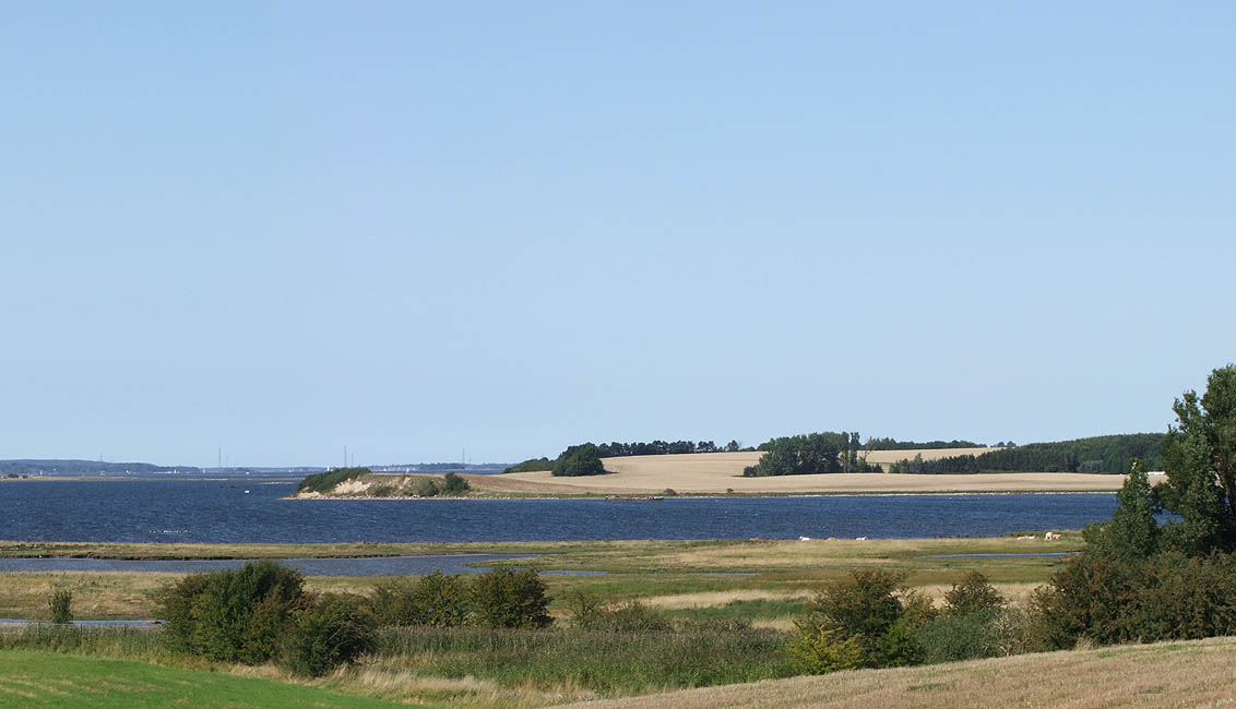 Panorama - Udsigt fra Risø mod nord med Bolund i forgrunden