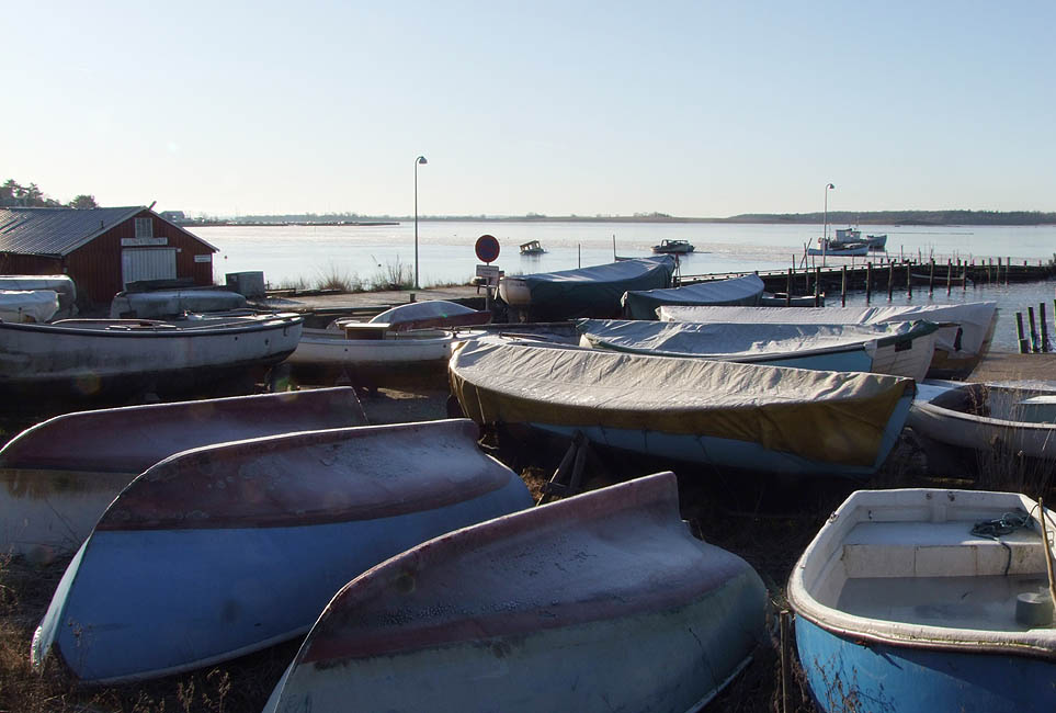 Panorama - Jyllinge havn en dag i januar med hård frost og sol